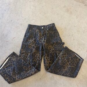 Leopard Patterned Cargo Trousers NWT